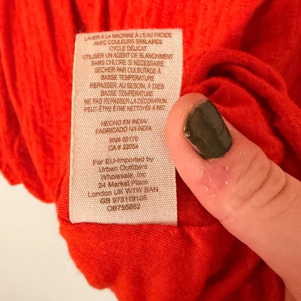 Free People Red Blouse with Embroidered Detail - Picture 5 of 8